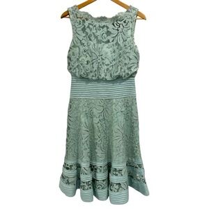 Tadashi Shoji Embroidered Lace Blouson Waist Marna Fit and Flare Dress - Size 2